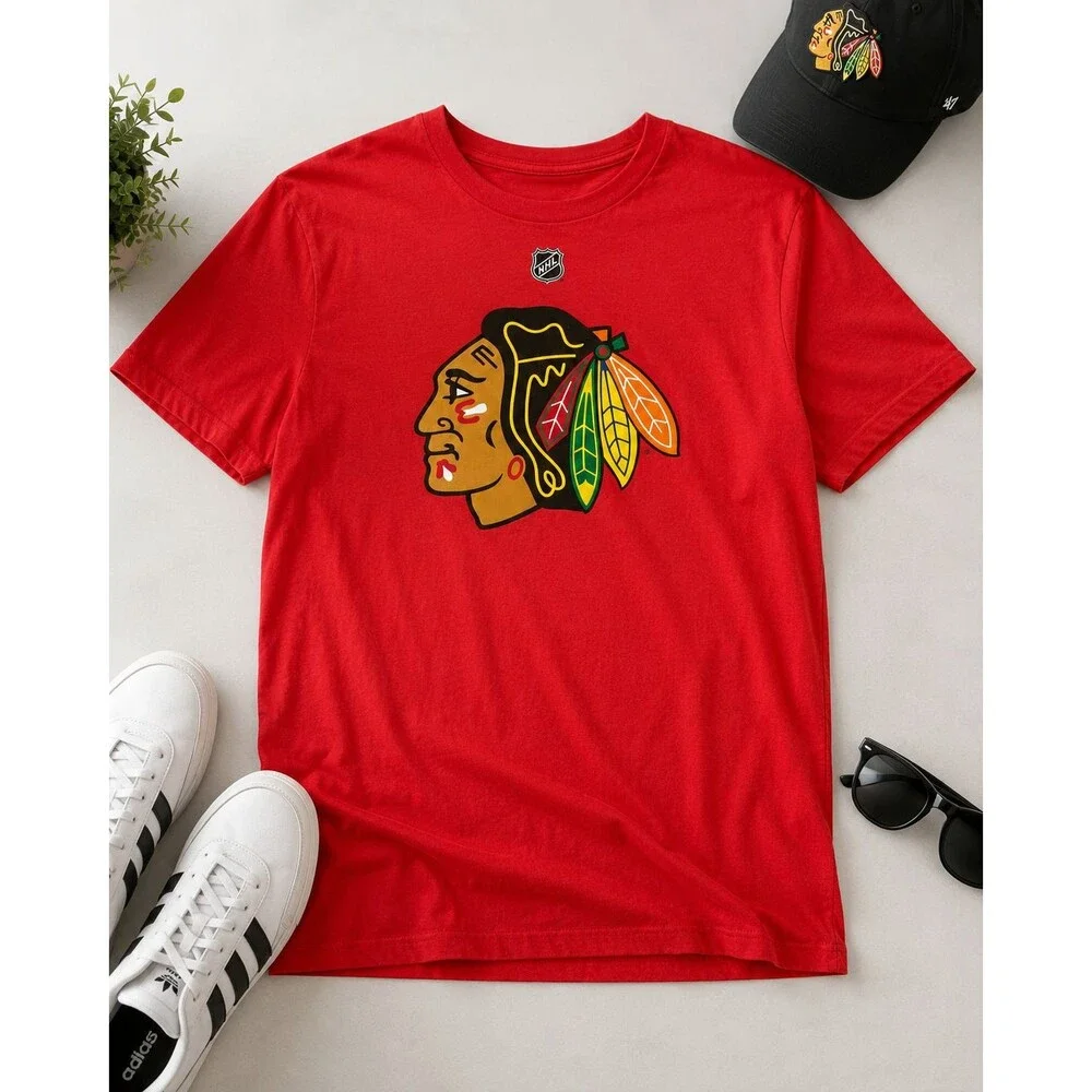 Connor Bedard 98 Chicago Blackhawks Fanatics T Shirt Adult XL Red NHL
